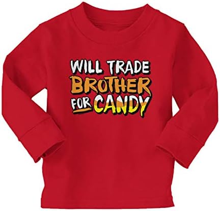 Trocará o irmão por doces - trata a camiseta infantil/criança de algodão
