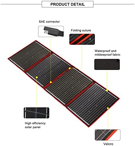 QAZNHODDS 18V Painel solar 200W 200W Painel solar portátil flexível Conjunto de células solares do controlador 20A