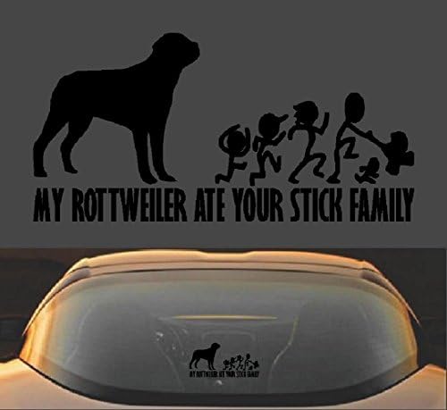 8 Meu Rottweiler comeu sua família Stick Family Funny Vinyl Decals