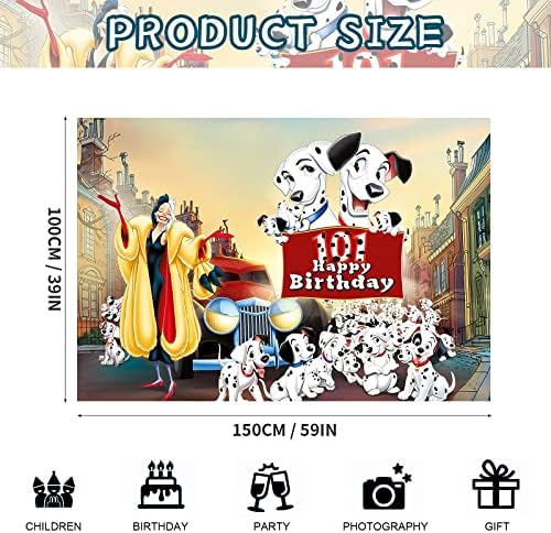 101 Dalmatians Dogs Birthday Party Decoration, 101 cães FOTO DE FESTO FORMA DE 5 x 3 pés e 24pcs balão, cães de