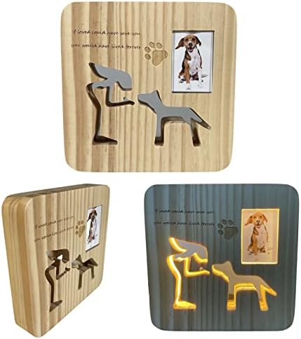 Presentes memoriais para cães do FSVOS por perda de simpatia de cães e luto Pet Memorial Gifts Wooden Night Light Memorial Gifts