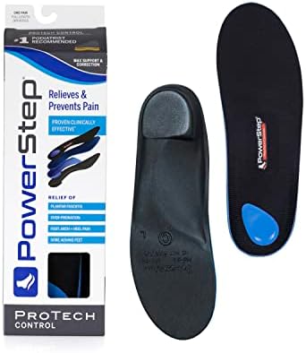 PowerStep Protech Control Comprimento completo - palmilha corretiva de pronação - Suporte máximo de arco Ortótico para