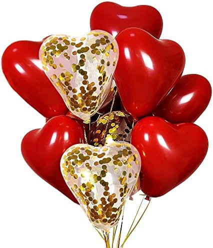 Balões de látex em forma de coração vermelho para decorações de festas de noivado de noivado dos namorados