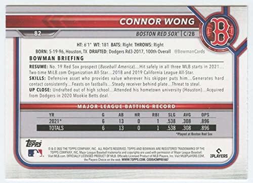 2022 Bowman 82 Connor Wong NM-MT RC Red Sox