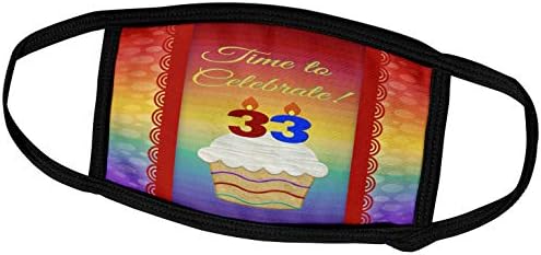 3drosrose Beverly Turner Aniversário Convite Design - Cupcake, Number Velas, Time, Celebrate 33 anos Convite - Máscaras faciais