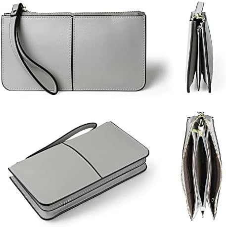 Boletas de embreagem de pulseira de couro genuíno de Befen para mulheres, pequenas bolsas de telefone celular com