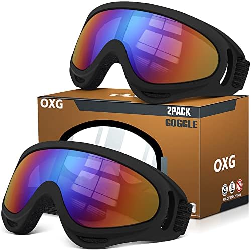 Oxg 2 pares óculos de motocicletas FIT CACATO, GOGGGLOS DE ESPELO ATV GOGGLES ANTI-UV Poeira à prova de vento Bike Bike Goggles