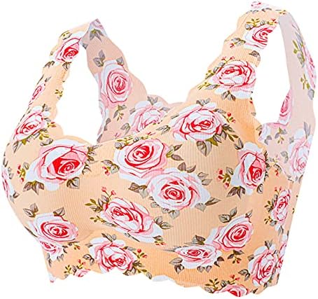 Bras esportivos sem alças para feminino de seda floral impressão de seda feminina com sutiã sexy de sutiã de tamanho plus-size