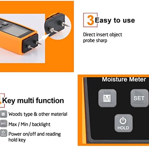 Wyfdp hidrato e medidor digital hidratante e medidor 0-80% Ferramenta de medição de testes de trabalho de madeira