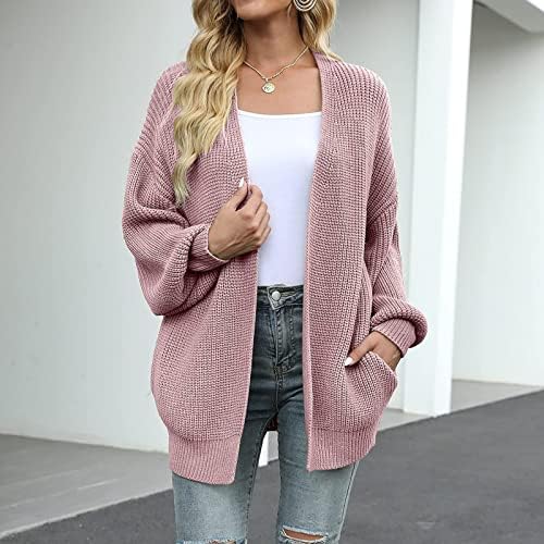 Casacos de inverno feminino qfvzhy 2022 Casual Casual Solid Cor de manga longa Cardigan Sweater Top Outwear Fleece Jackets