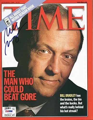 Bill Bradley assinou a revista TIME 1999 autografada PSA/DNA L47437 - Revistas da NBA autografadas