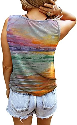 Tampa do tanque para mulheres Sexy V pescoço casual Tops de tirring camisetas sem mangas com ring hole hole country