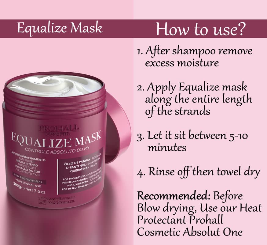 Prohall Cosmético Equalize a máscara de cabelo para o cabelo de máscara de cabelo estabilizador para máscaras de tratamento