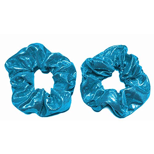 Conjunto de scrunchie metálico brilhante, conjunto de 2 scrunchies de coxos brilhantes