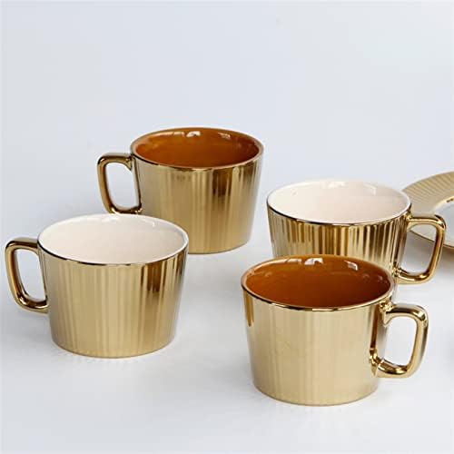 Canecas de café em cerâmica de cerâmica dourada de café de luxo de luxo copo de leite de leite decoração em casa decoração