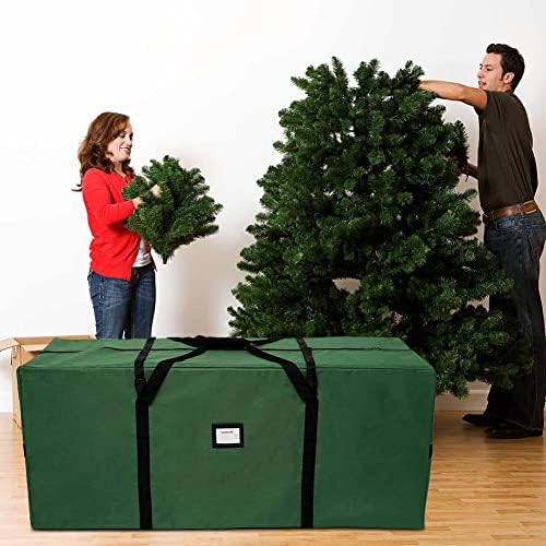 Bolsa de armazenamento de árvore de Natal Aerwo Extra grande, cabe a 9 pés árvores artificiais 600d Oxford Christmas Storage