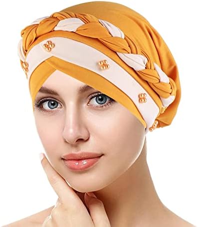 Turbante boêmia para mulheres colorido bloqueio de cores envolve elegante gêmeo cancelamento de cancelamento de cabeça macia