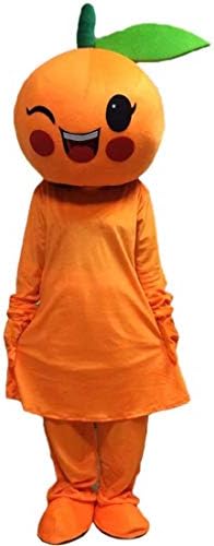 Traje de desenho animado laranja mascote de macho com máscara para adultos para festas de cosplay se vestir