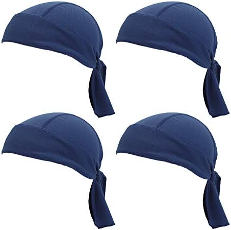 Mizok unissex 4 peças Ciclismo Bandana Cap Sun Protection UV Swort Wicking Cap Hat Hat Skull Cap Hats Pirate