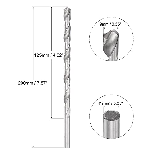 UXCELL 10mm Twist Bits, bit de broca extra longa de aço de alta velocidade de aço de alta velocidade de alumínio de plástico de madeira