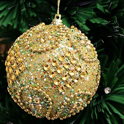 ALREMO XINGHUANG - 3PCS TRIA DE CRASSO BOLAS DE ORNAMENTO DE MINI GLITTER GLITTER FOAM Xmas Ball Decoração Pingente 8cm