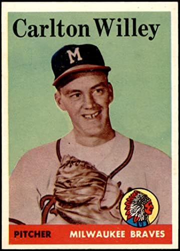 1958 Topps 407 Carlton Willey Milwaukee Braves nm Braves