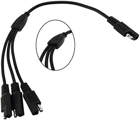 Cabo de extensão de potência SAE ZZHXSM 35cm 18awg y divisor 1 a 3 conector 2 pino Adaptadores de desconexão rápida Cabo