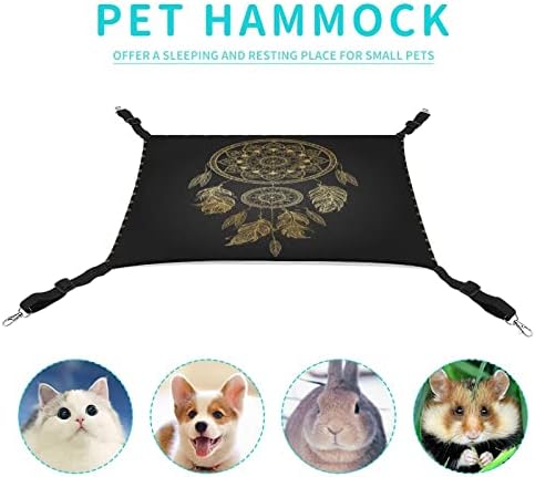 Golden Dream Catcher Pet Hammock Swing, dobrável para facilitar a cama de gato cama de cachorro Cama de pet-lame