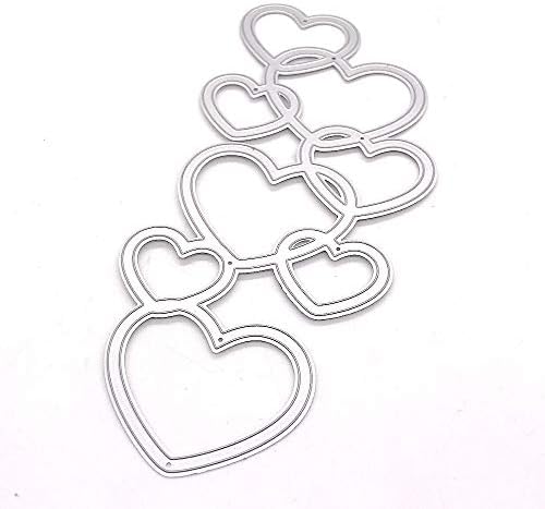 Kscraft aninhado Heart Slimline Background Metal Cutting Mates de estênceis para recortes DIY/álbum de fotos Cartões de