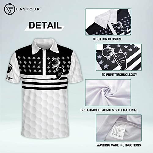 Lasfour Camisas engraçadas de pólo de golfe para homens, manga curta louca, camisas leves de pólo de golfe para papai, vovô.