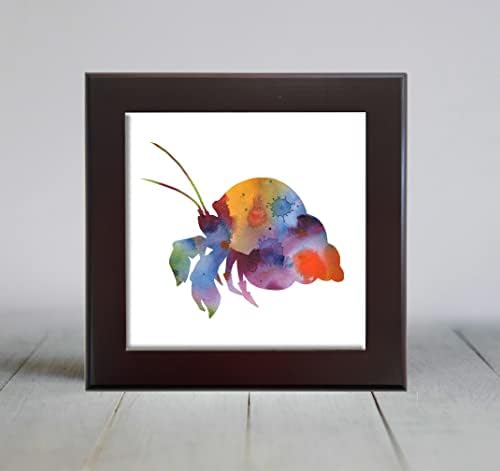 Hermit Crab Abstract Watercolor Art Decorative Tile