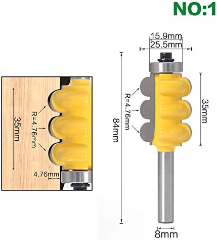 Fansipro 8mm de haste de haste tripla/tripla flauta Ferramenta de madeira de fogueira de bits de flauta, 8 mm, amarelo - A