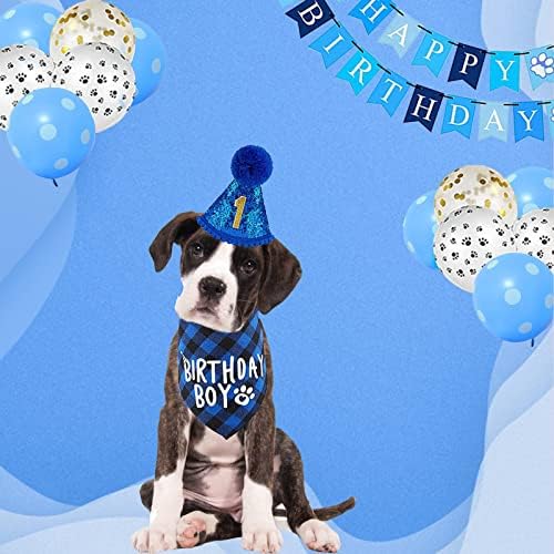 Festas de festa de aniversário de cachorro, conjunto de decoração de festa de aniversário de cachorro, cachorro fofo