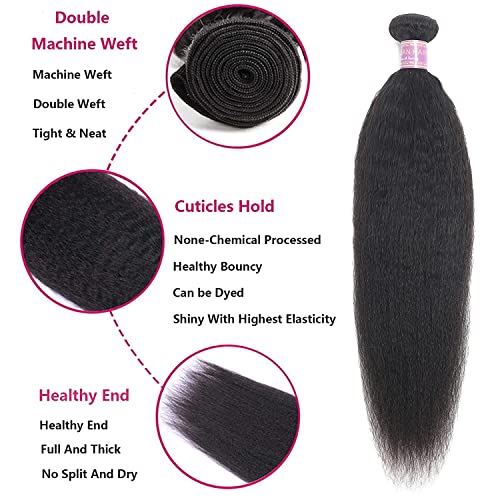 Facotes de cabelo humano retos de 26 polegadas iaki extensões de cabelo humano reto 1 feixes de cabelos virgens brasileiros não processados