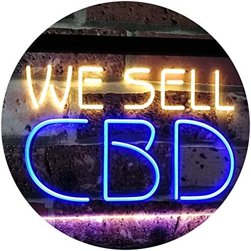 AdvPro CBD vendido aqui Dual cor LED NEON SIGN Blue & Amarelo 16 x 12 polegadas ST6S43-I3091-BY