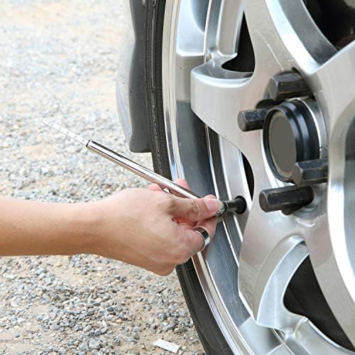 10 peças Mão de pressão do pneu de lápis Aço inoxidável Conche de pressão do pneu de aço do pneu Precisa Verificador de roda