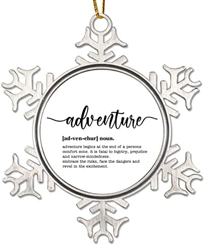 Aventura substantivo Definição Ornamento de Natal 2022 Aventura Definição de Snowflake Metal Ornamento Xmas