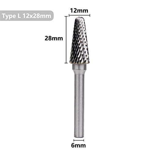 Burrs rotativas de haste de 6 mm 2 flauta l Arquivos rotativos de estilo para carbonetas Ferramentas de madeira 1pcs