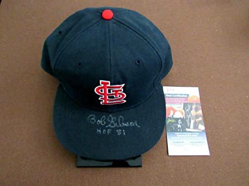 Bob Gibson Hof 81 Cy Young St Louis Cardinals assinado Auto VTG Roman Cap Hat JSA - Chapéus autografados