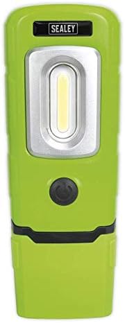 Sealey LED3601G 360 ° 3W COB + 1W LED LED LED LITHIUM POLÍMERO Lâmpada de inspeção, verde