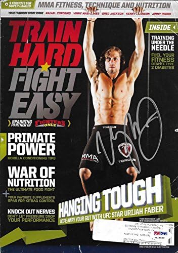 Urijah Faber assinou o trem Hard Fight Fighters Only Magazine PSA/DNA WEC UFC - Revistas UFC autografadas