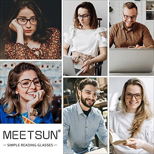 Meetsun, com 5 copos de leitura para mulheres, masculino, bloqueio de luz azul, leitores de computadores de conforto Spring