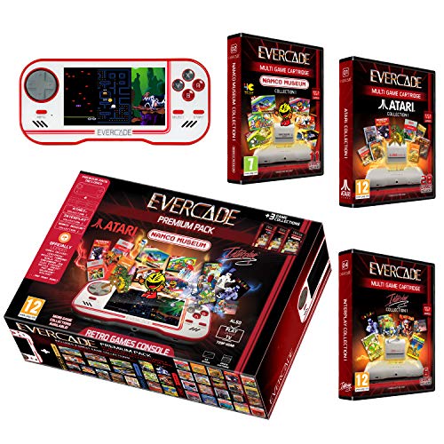 O Evercade Premium Pack [UE] inclui 3 cartuchos: Atari Volume 1, Namco Museum Volume 1 e Intelay Volume 1
