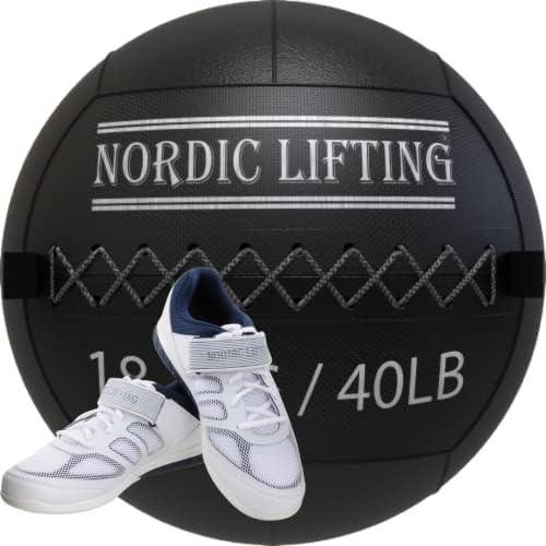 Bola de parede de elevação nórdica 40 lb com sapatos Venja Tamanho 10.5 - Branco