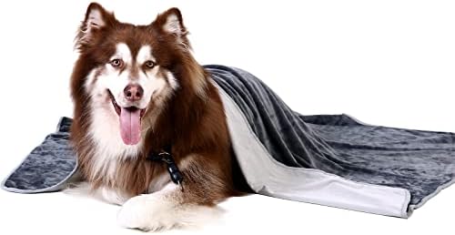 Cobertor de cão de refrigeração de qucover, cobertor de estimação à prova d'água de duas fatos de duas fatos frios e lã para