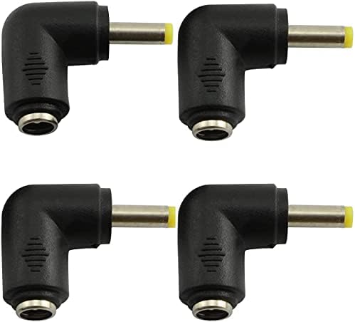 LongDex 4pcs 90 graus 5,52,1 mm Jack fêmea a 4,01,7 mm de plugue masculino ângulo reto do conector de energia DC em