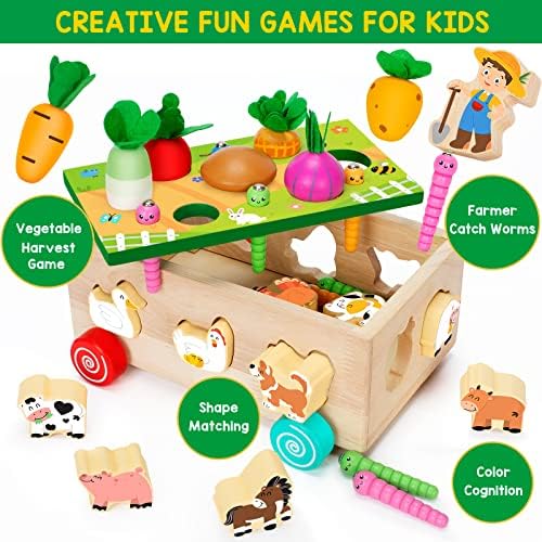 Crianças Montessori Toys para meninos e meninas de 2,3,4 anos, brinquedos educacionais de classificação de madeira