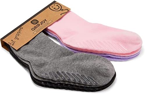 GripJoy Toddler meias com garras - meias não deslizantes para crianças pequenas - meninos da criança Socks 2T -3T -