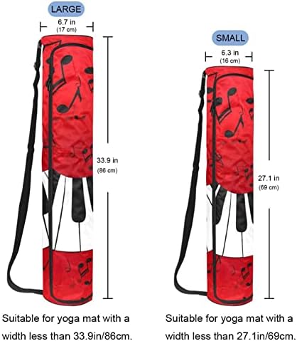 Bolsa de tapete de ioga ratgdn, piano abstrato com pontuações Exercício de ioga transportadora de tape