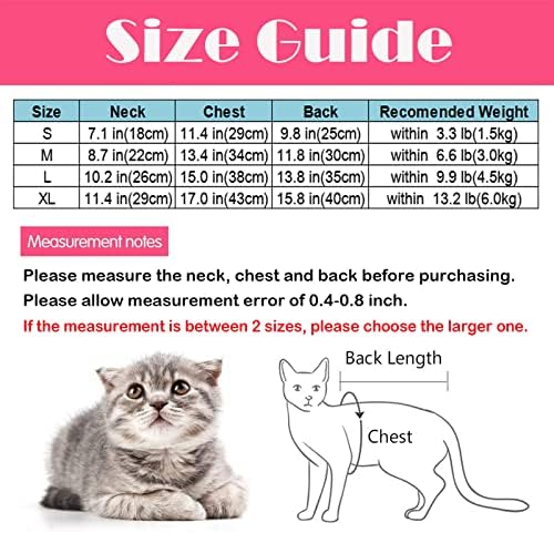 Petzyouone Cat Surgical Recovery Suit para feridas abdominais macacão de gatos para gatos após a alternativa de colarinho